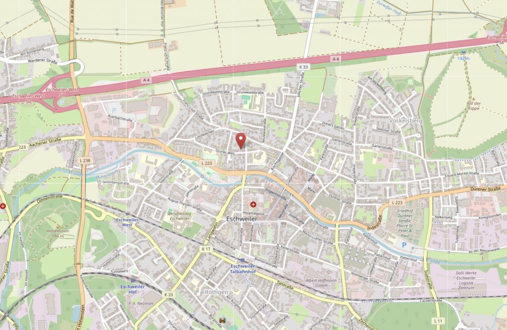 Google Maps öffnen (externer Link) Karte Akademie Eschweiler. Klick, um zu Google Maps zu gelangen.